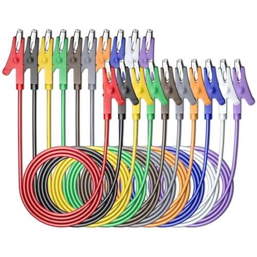 Goupchn Alligator Clips Electrical Test Leads, 10 Colors - color: Ten Colors