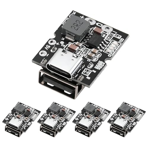5Pcs Type-C 5V 2A Lithium Charger Boost Power Module with LED