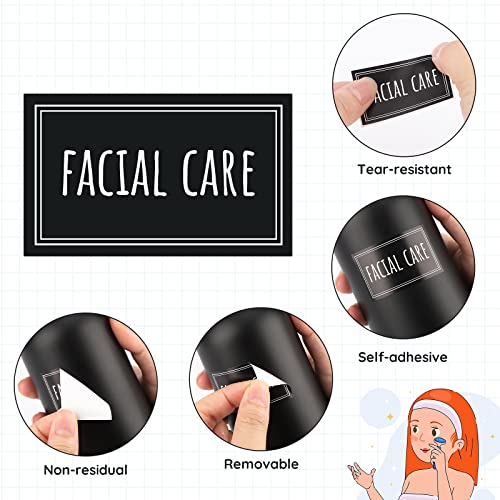 Segbeauty Soap Dispenser Waterproof Labels, 36 Packs Self-Adhesive Minimalist Labels Stickers for Bottles, Farmhouse Bathroom Kitchen Laundry Removable Cleaning Label for Shampoo Dish Soap Deter-Gent - style: S+D+F-Black