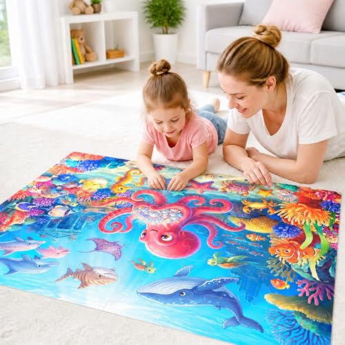 Jumbo Floor Puzzles for Kids Ages 3-5 48 Piece Ocean Educational Toy - color: Underwater World