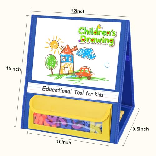EAMAY Magnetic Desktop Tabletop Stands Pocket Chart Foldable Small Dry Erase Board Classroom Tool for Kids Education (12W*15L, Magnetic) (Pack of 3) - color: Magnetic, size: 12"W x 15"H (Pack of 3)
