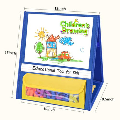 EAMAY Magnetic Desktop Tabletop Stands Pocket Chart Foldable Small Dry Erase Board Classroom Tool for Kids Education (12W*15L, Magnetic) (Pack of 3) - color: Magnetic, size: 12"W x 15"H (Pack of 3)