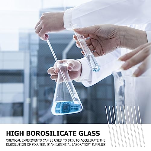 10Pcs Glass Stirring Rod 9.8" Length High Temperature Resistant Stir Rod Mixing Tools for Hot Cold Beverages Cocktails Drinks Mixtures - size: 6x250mm