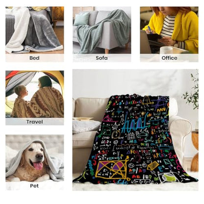 FUNBIRD Math Blanket Math Teacher Gift Appreciation Gifts for Math Lovers - color: Math2, size: 30"x40"-Toddlers/Pets Size