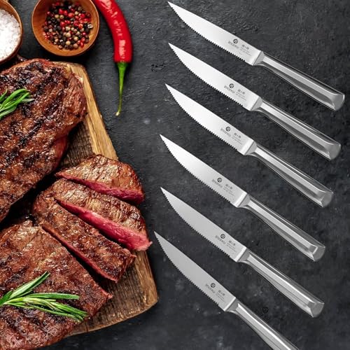 imarku 16-Pieces Knife Set, High-Carbon Stainles Steel Kitchen Knife Set - color: Steel Gray