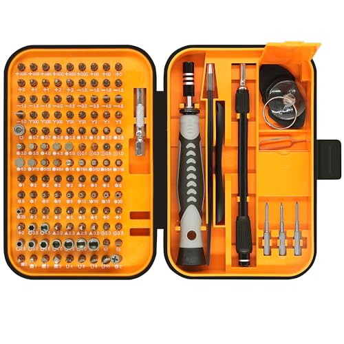 GMTOOLS Precision Screwdriver Set, 130 in 1 Electronics Magnetic Screwdriver Set with 120 bits Repair Tool Kit for Computer, PC, Laptop, Phone, Mac, Tablet, Home DIY, Game Consoles, Glasses, Watch - style: 130 in 1 Precision Screwdriver Set