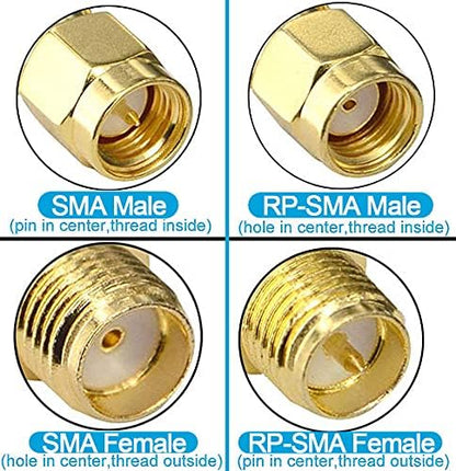 2-Pack RPSMA Coax Cable RG316 RP-SMA Male to RP-SMA Female Bulkhead Mount Coaxial Cable 12inch 30cm WiFi Antenna Extension Jumper Pigtail for WiFi Router Security IP Camera