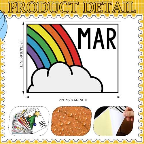 Sabary 12 Pcs Monthly Teacher Labels for Classroom Bins, 8.66"x6.69" - size: 8.66"x6.69", style: Monthly