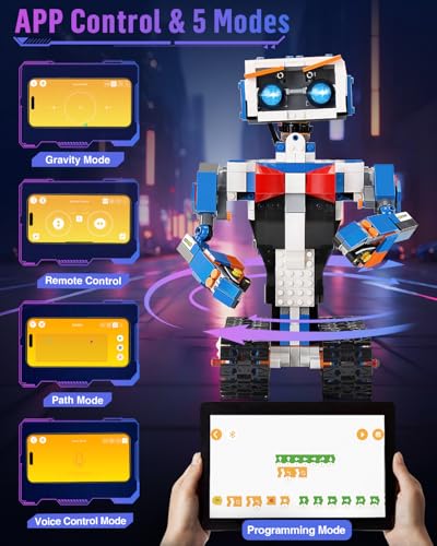 okk STEM Robot Toys for Kids 8-12, APP RC Control Programmable Building Kit