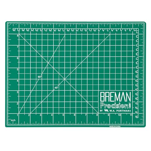 Breman Precision Large 9x12 Green Cutting Mat, Self Healing Cutting Board - color: Green/Black, size: 9x12
