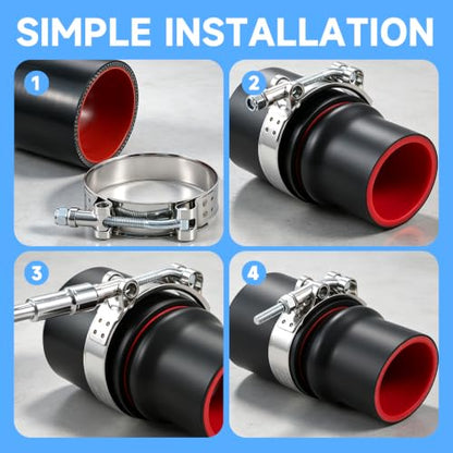 8 Pack 1-3/16 Inch T Bolt Hose Clamps 34-40mm, Heavy Duty Stainless Steel Automotive Pipe Clamps for Small Engine Radiator Water Pipe Air Intake Hose - size: 34-40mm(1-3/16 Inch) 8PCS