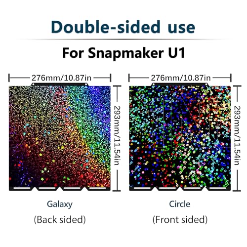 for Snapmaker U1 Build Plate（Circle + Galaxy）270x270mm Double-Sided Texture PEI Heated Bed Platform, Flexible and Detachable Heatingbed Made of Spring Steel for Snapmaker U1 Parts - color: Circle+Galaxy