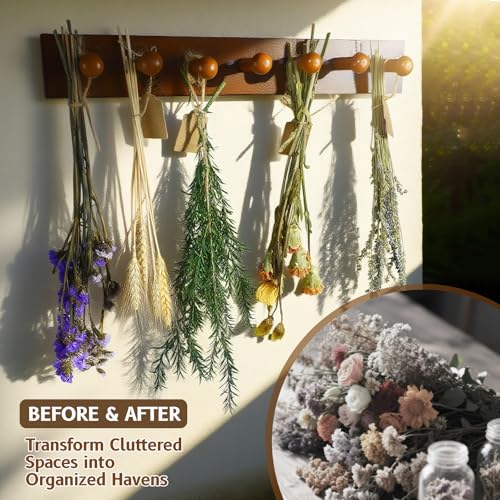 Tnstbiee Hanging Herb Drying Rack, Space - Saving Design Holds 7 Bouquets - color: Herb Drying Rack-Small Spaces
