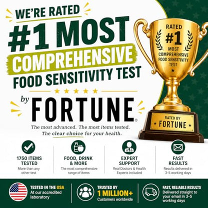 Food Sensitivity Test Kit for Adults & Kids - 990 Items - Hair Sample - size: 990 Test Kit