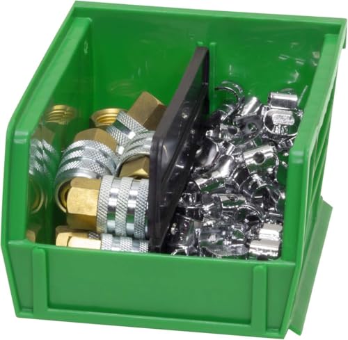Akro-Mils 30210 AkroBins Plastic Storage Bin Hanging Stacking Containers, (5-Inch x 4-Inch x 3-Inch), Green, 24-Pack - color: Green