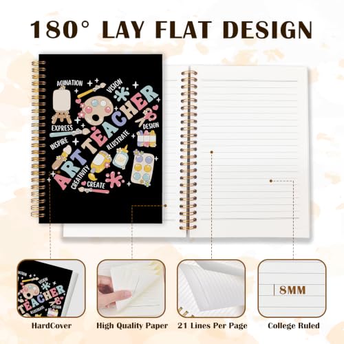 Qabliqo Art Teacher Gifts Spiral Notebook Journal for Women - color: Art Teacher 2