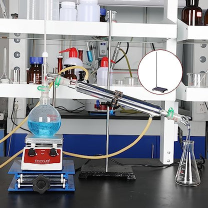 stonylab Lab Stand, 8 x 5 inch Cast Iron Support Ring Stand with 22.44 inch Rod for Laboratory