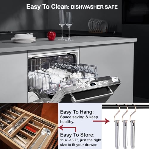Stainless Steel Kitchen Utensils 13 PCS All Metal Set for Cooking - color: Natural-13