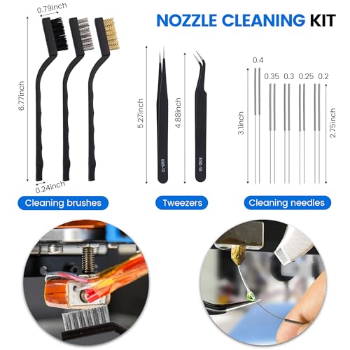 45 Pcs 3D Printer Tool Kit, 3D Printer Accessories Includes Nozzle Cleaning Kit, Deburring Tool, Files, Pliers, Removal Scrapers Suitable for 3D Print Removing, Cleaning, Finishing - style: 45PCS