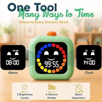 Digital Visual Timer for Kids - Calmer Routines & Transitions - color: Green