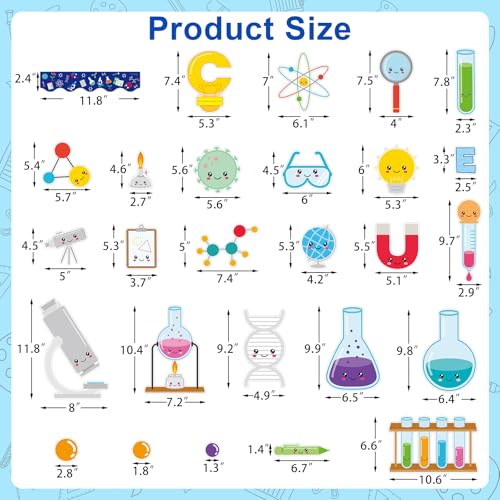 Ceiba Tree 94Pcs Science Bulletin Board Decorations Science Fun Cutouts