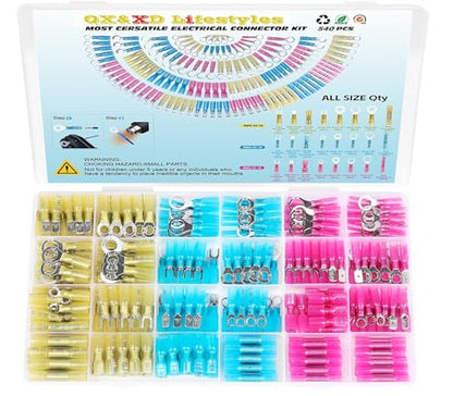 QX&XD 540PCS Heat Shrink Wire Connectors Kit, Wire connectors kit - style: 540pcs