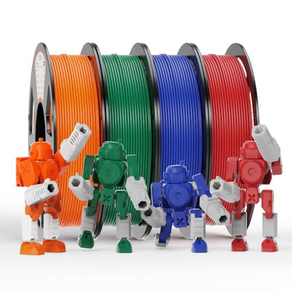 YOOPAI PLA+ Filament 1.75mm, 250g Starter Color Bundle, 4 Rolls - color: Pla Bundle-250gx4-112020016