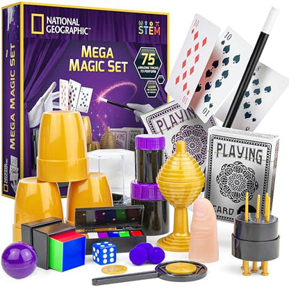 National Geographic Mega Magic Kit with 75+ Tricks for Kids Ages 8-12 - style: 75 Magic Tricks
