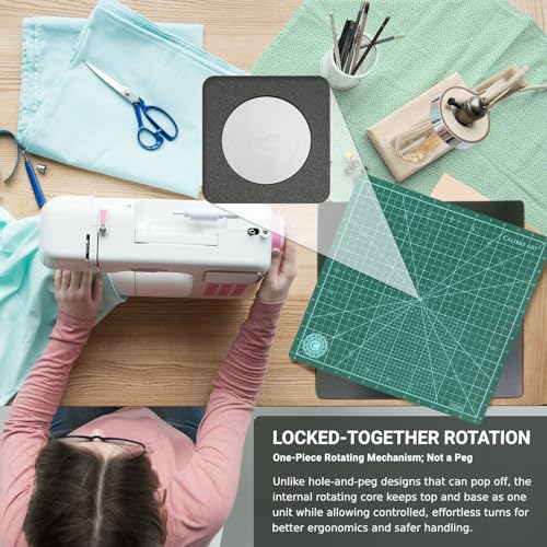 Calibre Art Rotating Self Healing Cutting Mat 8x8 (7" Grid), for Quilting