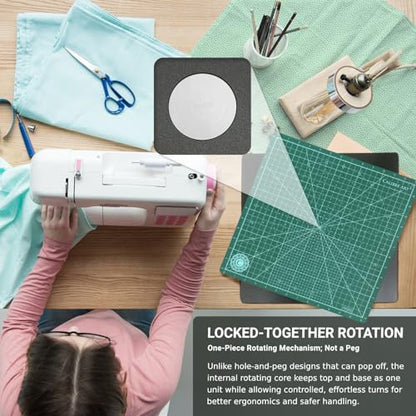 Calibre Art Rotating Self Healing Cutting Mat 8x8 (7" Grid), for Quilting