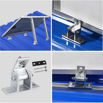 Solar Panel Mounting Brackets, 8PCS Adjustable RV Solar Panel Mount, Tilt Angle 10-60 Roof Mounting Kit for Solar Panels 400 W, 500 W - size: 8 Pieces