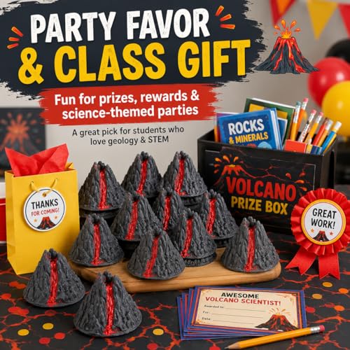 BESPORTBLE 10Pcs Volcano Science Kit Models, Plastic Eruption Demonstration Props for Kids Classroom Experiment, DIY Lava Mountain Toy Decorations Party Favors