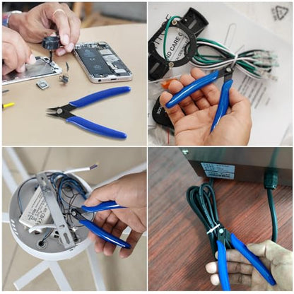 Micro Flush Cutter, 5-Pack Wire Cutters, 5”Side Cutting Pliers - color: 5 Pack