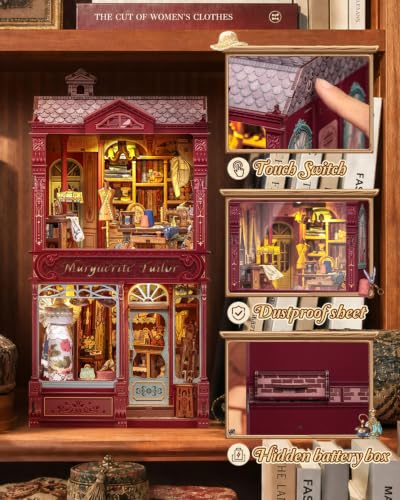 Cutebee Book Nook Kit, Miniature Dollhouse Kit (MargueriteTailor) - color: Margueritetailor