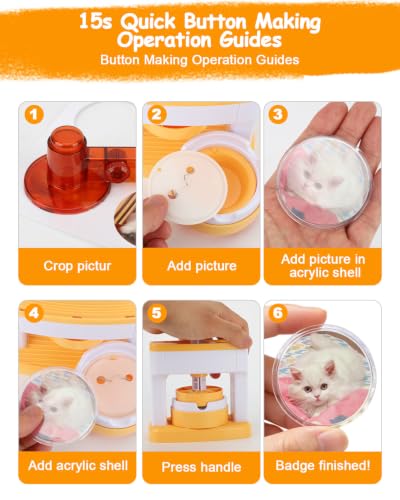 Button Maker Machine 55mm/2.16in, Installation-Free Pin Maker Machine Kit - color: Red - Badge Maker