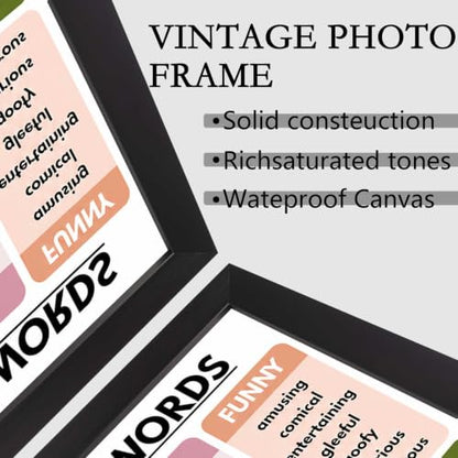 Descriptive Words Canvas Wall Art Bright Poster 8x10in Black Framed Flat - color: style 01, size: 8"L x 10"W