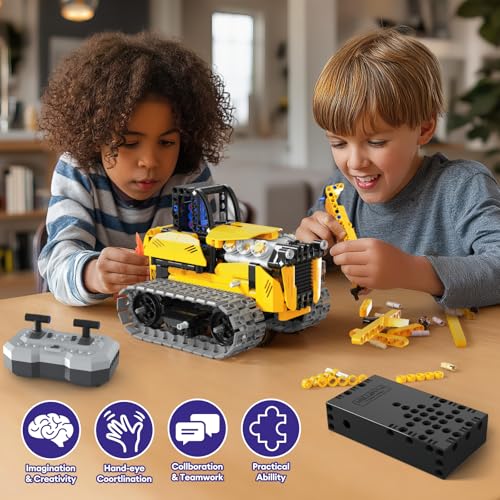 LECPOP 5-in-1 Bulldozer Robot Toy Building Sets STEM Gift for Boys Age 8-12