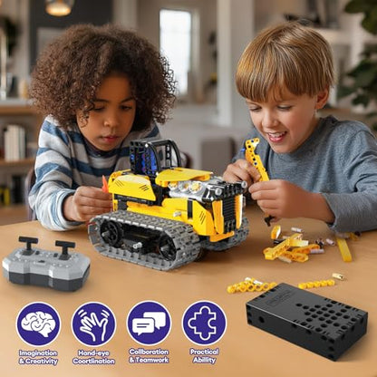 LECPOP 5-in-1 Bulldozer Robot Toy Building Sets STEM Gift for Boys Age 8-12