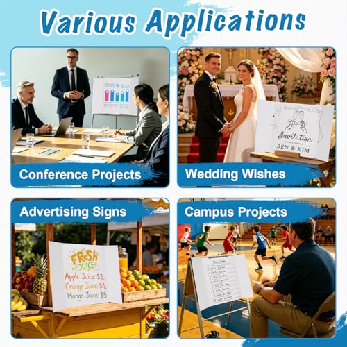 ISAIDNO 4 Pcs Trifold Poster Board, Medium 26 x 17 in, White Poster Boards - color: White, size: 26 X 17 inches