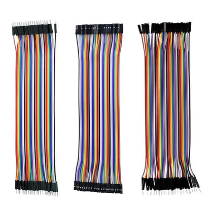 120pcs Dupont Wire 20cm 2.54mm Breadboard Jumper Wires Cable Kit 40pin Male or Female, Dupont Cable for Arduino, Raspberry Pi DIY