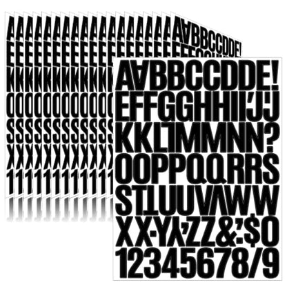 Letter Stickers,Mailbox Numbers,1.5 Inch Waterproof Vinyl Alphabet - color: Black 20 Sheets, size: 1.5 Inch