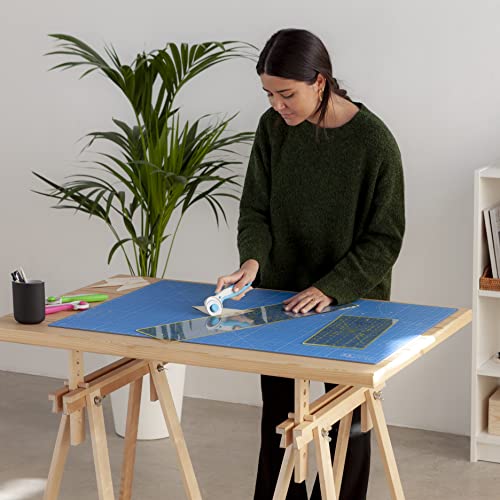 Elan Cutting Mat A1 Blue, Large Self Healing Cutting Mat 24 x 36 Inch, 5-Ply Craft Board Blue, Hobby Board for Crafts 24x36 Inch - style: 36 x 24"