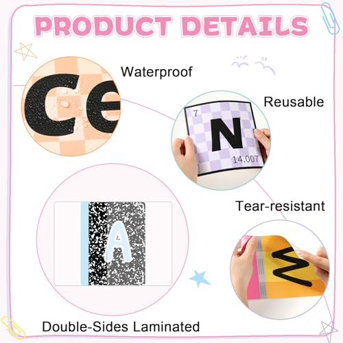 23 Pcs Core Subjects Bulletin Board Decorations Science Reading Math Writing Banner Core Subjects Bulletin Board Composition Subject Label Cutouts for Back to School Teacher Classroom Decoration