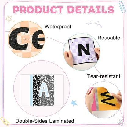 23 Pcs Core Subjects Bulletin Board Decorations Science Reading Math Writing Banner Core Subjects Bulletin Board Composition Subject Label Cutouts for Back to School Teacher Classroom Decoration