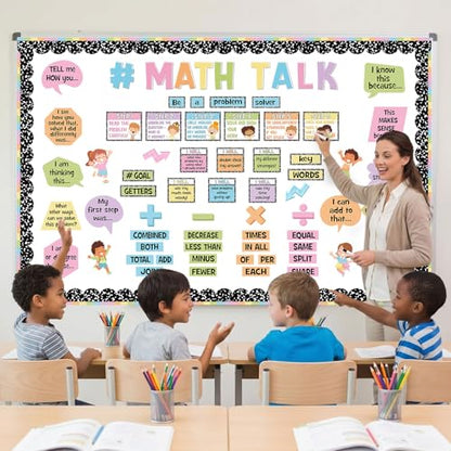 Pajean 85 Pcs Math Bulletin Board Set Composition Math Posters Decor - style: Vivid