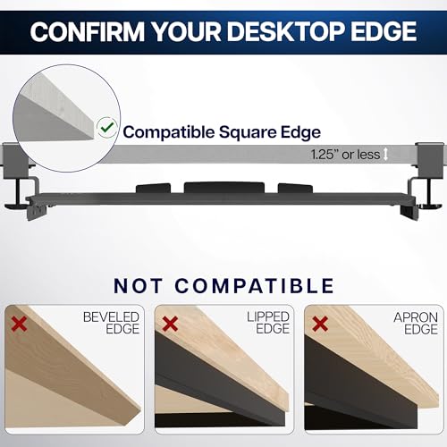 VIVO Black Extra Large Clamp-on 34 x 11 in Keyboard Tray, MOUNT-KB15EB - color: Black, size: 34 inch