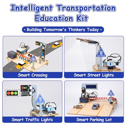 4-in-1 ESP32 STEM Smart Traffic Kit Compatible with Arduino, STEM Robotics Science Kit, Engineering Project STEA Activity Gift Suitable for School Education Kit, Family Education for Kids 12+ - color: 4-in-1 Esp32 Stem Smart Traffic Kit
