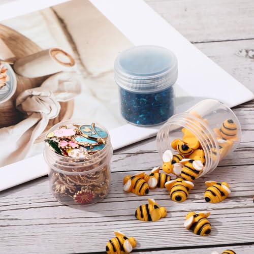 Meanplan 100 Pcs 1 oz Clear Plastic Container Jar with Lid Round Leak Proof - color: Clear, size: 1 oz