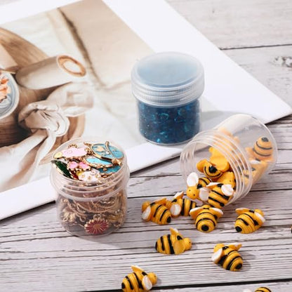 Meanplan 100 Pcs 1 oz Clear Plastic Container Jar with Lid Round Leak Proof - color: Clear, size: 1 oz