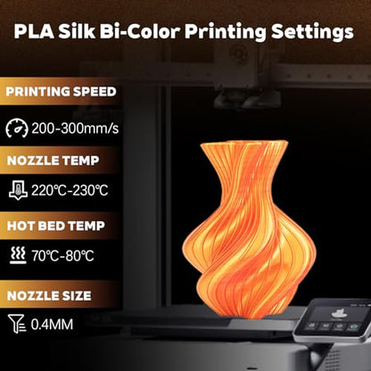 Silk Dual Color Gold Red PLA 1.75mm 250g Spool Shiny 3D Printer Filament - color: E_250g-pla-05 Bi Silk-gold+red